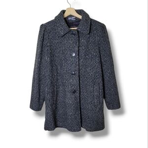Vintage Ms. New Yorker Wool Blend Car Coat 80s Single-Breasted Timeless Preppy L